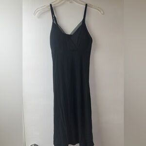 Soft black chemise with transparent edging on bodice and lingerie straps